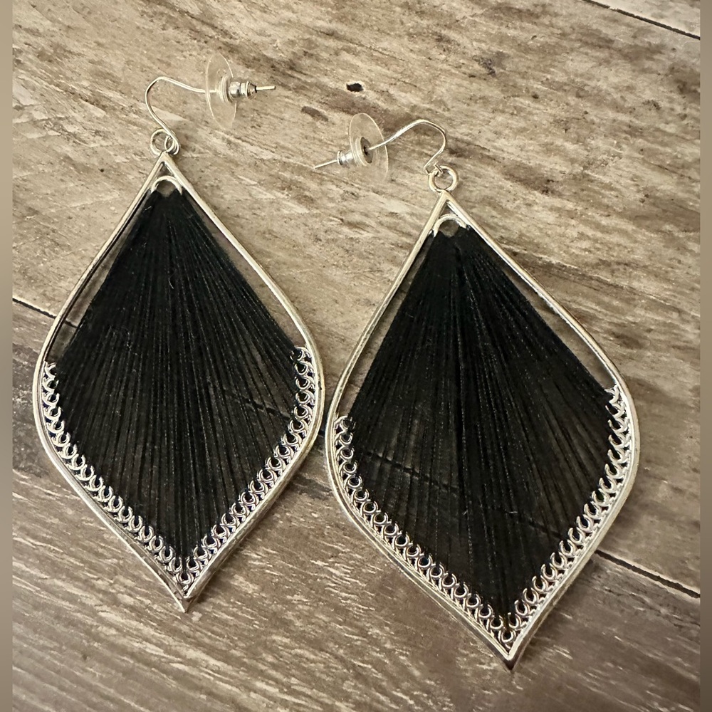 Silver/Black Earrings